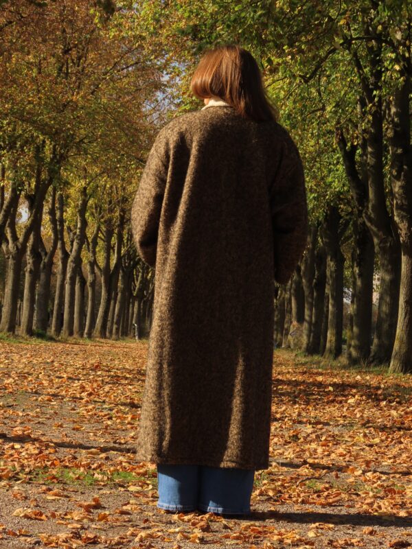 Manteau Pia marbré noir et beige – Image 2