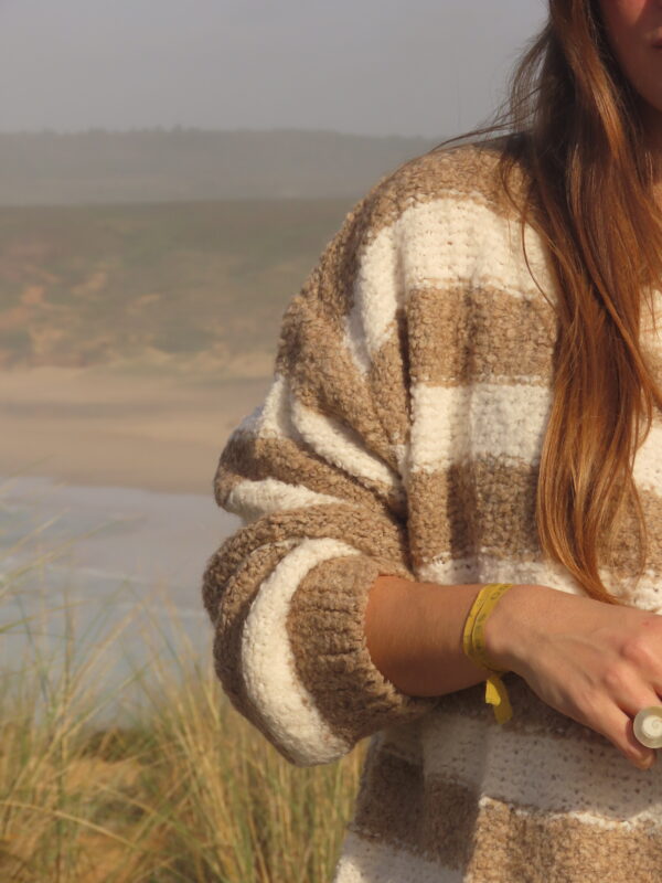 Pull rayé beige Lagos – Image 2