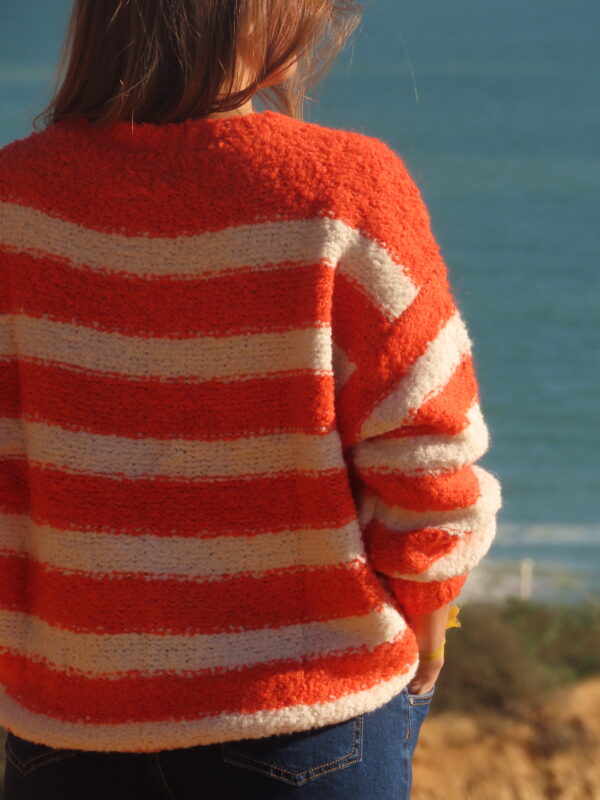 Pull rayé orange Lagos – Image 2