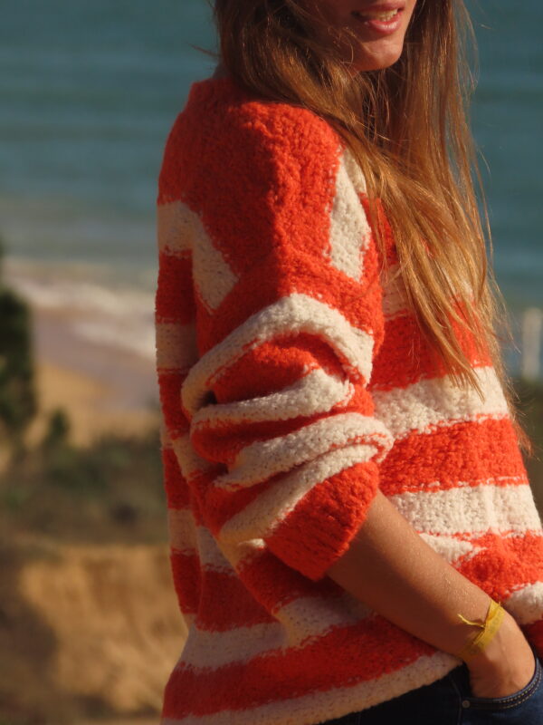 Pull rayé orange Lagos – Image 3