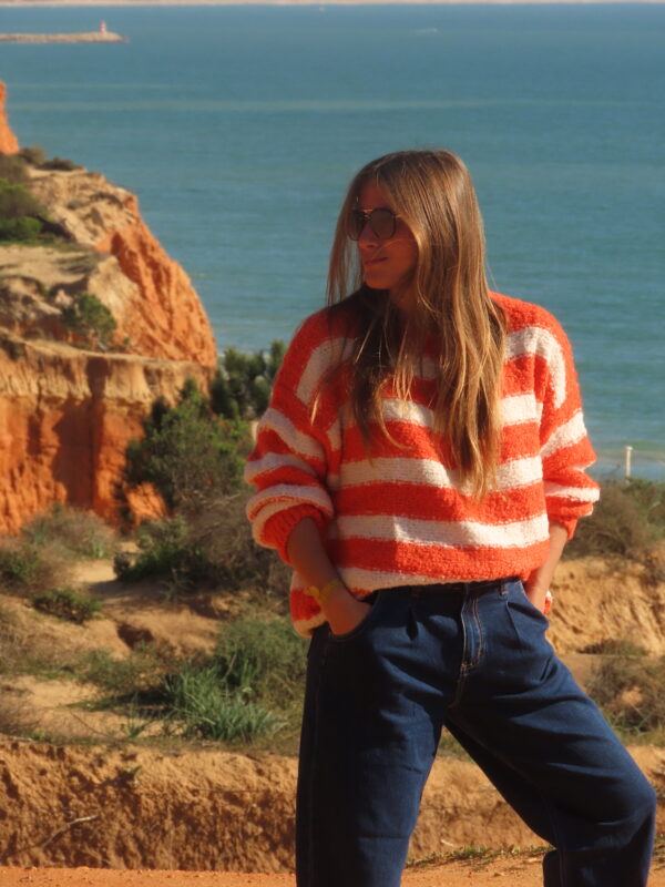 Pull rayé orange Lagos – Image 4