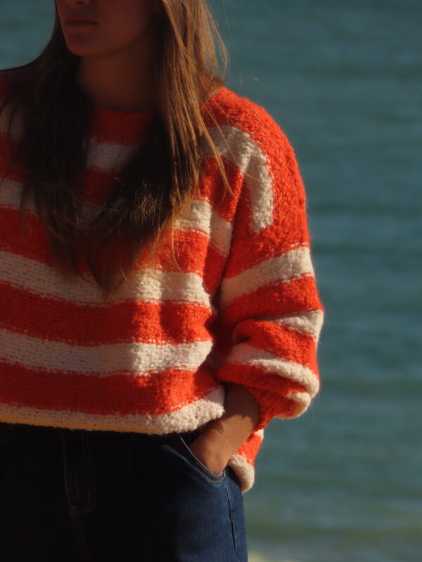 Pull rayé orange Lagos – Image 5